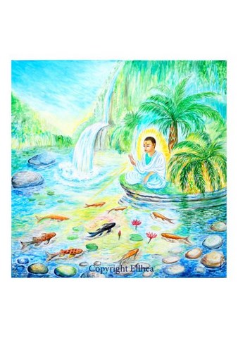 Poster feng shui et poster méditation Paix - peinture de l'artiste Ellhëa