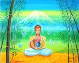El artista de carteles de meditación Luz de Buda Ellhëa