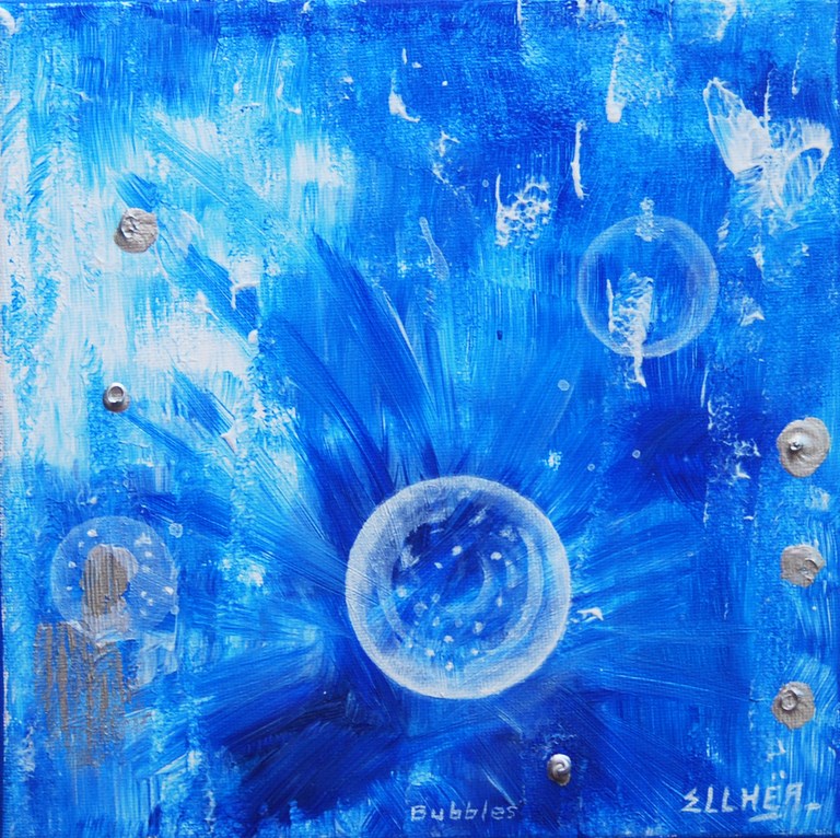 Abstract meditative painting Bubbles of Ellhëa
