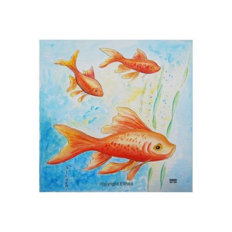 peinture poissons feng shui pour activer le secteur feng shui richesse peinture unique Ellhëa